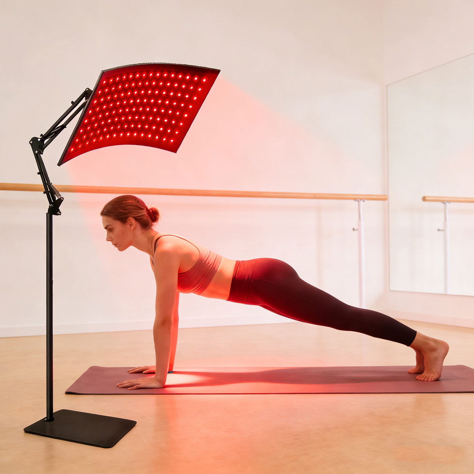 Lámpara de fila transfronteriza soporte de luz de fisioterapia luz giratoria de suelo luz roja luz infrarroja luz bicolor