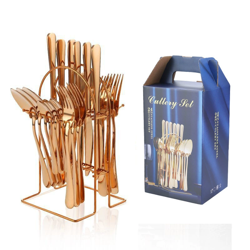 (Cross-border trading), tableware stainless steel, set, gift box, Amazon, 24 pieces