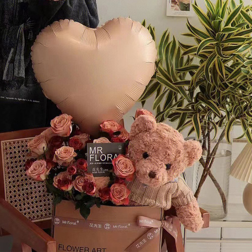 Valentine's Day Love Ball Frosted Mirror Heart-shaped Balloon Flower Bouquet Wedding Festive Supplies Accessories Matching Wholesale