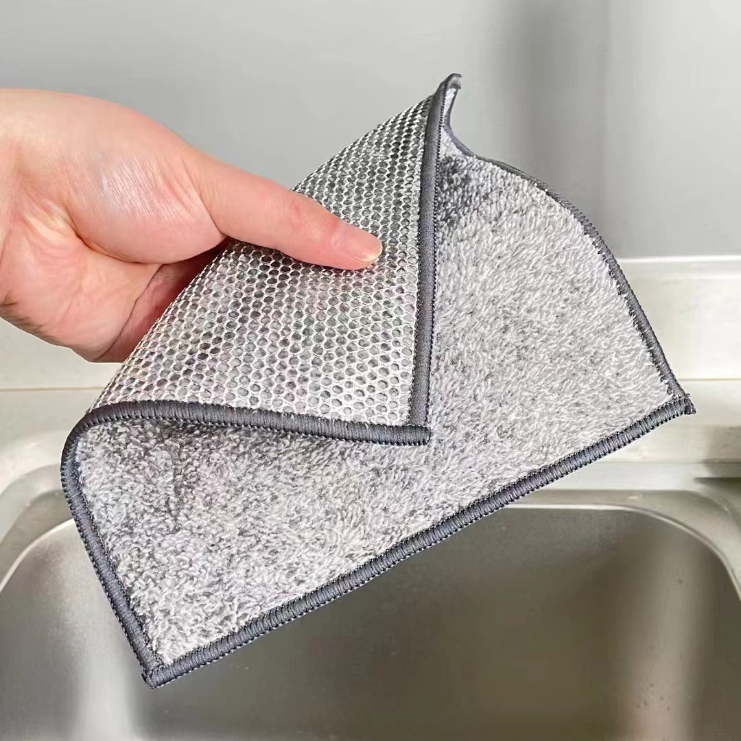 Alambre de acero paño plato reemplazar bola de acero paño de limpieza del hogar malla antiadherente aceite trapo cocina plato olla de lavado