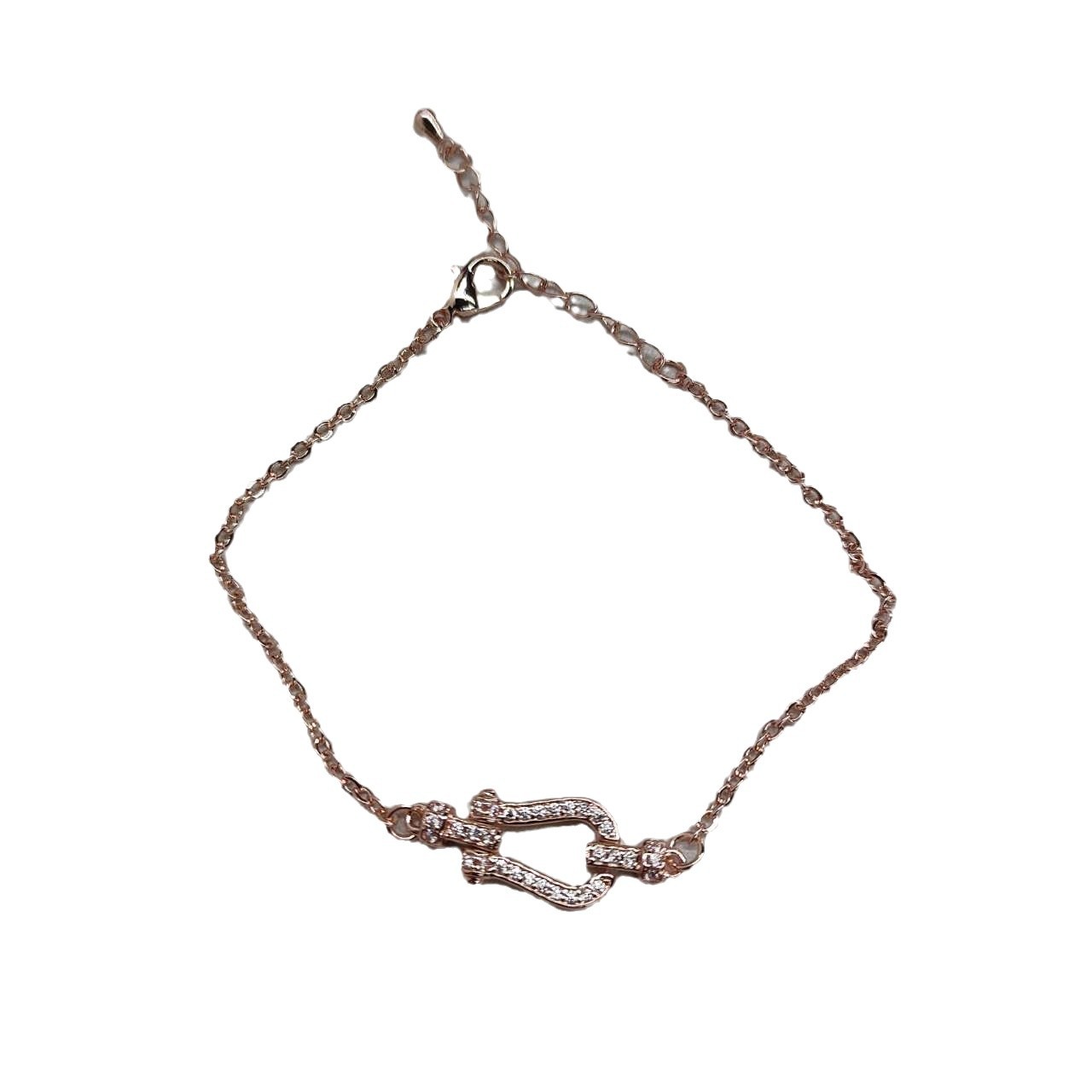 Pulsera de hebilla de herradura de circón de alta gama francesa, pulsera de nicho de moda femenina, temperamento de lujo ligero, accesorios de mano de todo fósforo