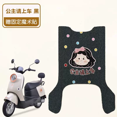 Emma Aiduo QB33 Electric Car Electric vehicle foot mat - princess-please-get-in-the-car-black-high-quality-silk-circle-waterproof-and-dustproof