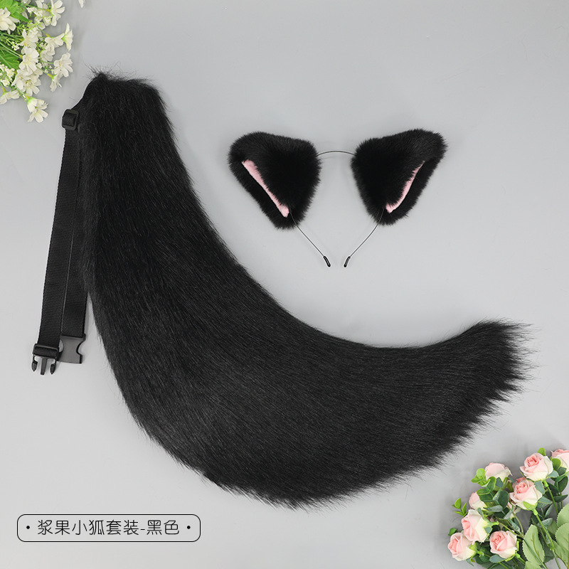 Felpa Lolita zorro oído diadema simulación bestia oído bestia cola cómico exposición Cosplay decorativo zorro oído accesorios para el cabello cola