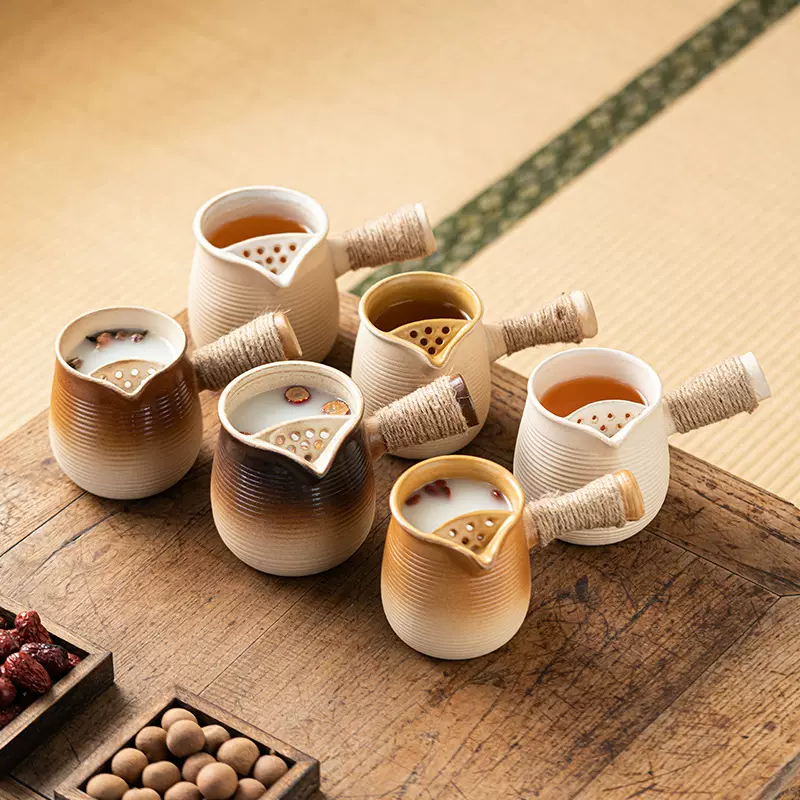 创意围炉煮茶壶罐罐侧把壶家用粗陶耐高温炭火户外烤奶罐单壶冬天