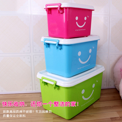 Plastic Storage box portable Colorful Storage box Finishing Box Plastic Smiling face Storage box Manufactor wholesale