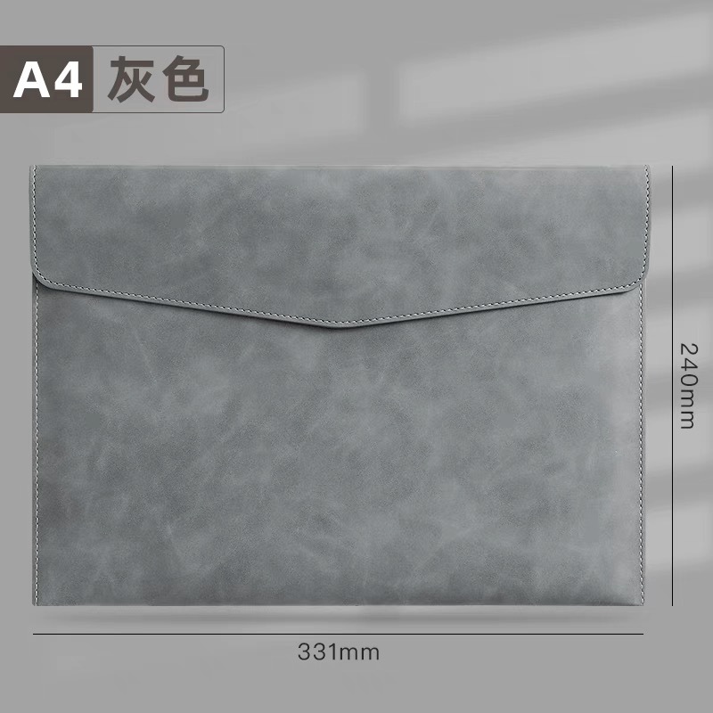 Bolso de archivo comercial de imitación de cuero transfronterizo A4 bolsa de archivo de almacenamiento de gran capacidad bolsa de archivo de logotipo empresarial al por mayor