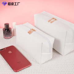 Cross-border best-selling small Chanel-style DIY pearl letter sticker makeup bag for women, PU cute personalized zipper handheld bag customization