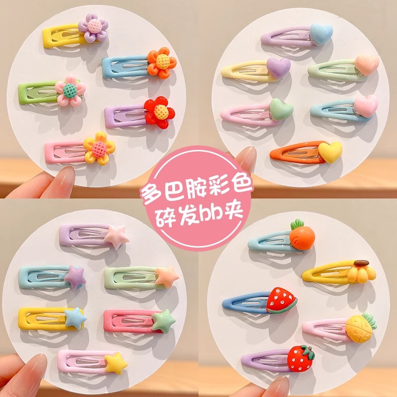 Pequeños clips de pelo de color bebé clips BB clips de color caramelo amor clips de pestaña niñas clips de pelo rotos clips de pelo bebé toque de pelo