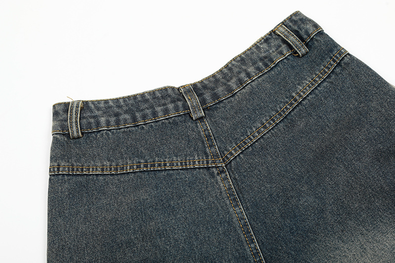 Pantaloncini cargo in denim vintage da uomo con tasche multi_voghion.com