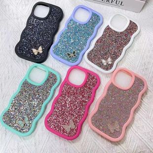 For Apple iPhone15Promax Phone Case Wave Glitter 2-in -1 13 Bow 16 Protective Case