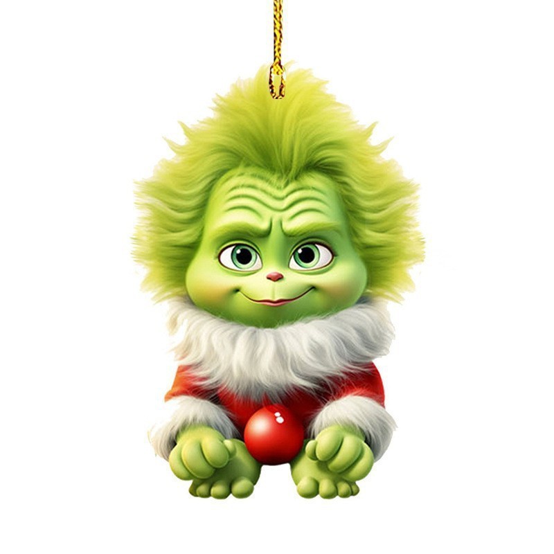 クロスボーダーグリンチベビーペンダントクリスマスホリデーデコレーションクリスマスツリーデコレーションペンダントアクリルフラット小さなペンダント|undefined