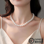 诸暨天然淡水珍珠项链女圆强光锁骨链颈链送妈妈送婆婆首饰饰品