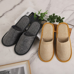 Wholesale hotel slippers disposable linen cotton thickened non-slip bed and breakfast beauty salon hotel hotel slippers