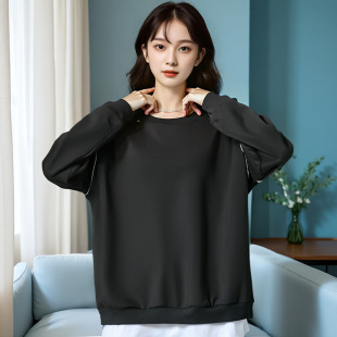 300 Jin Extra Large Size Fat mm2024 Autumn and Winter fleece-lined Thickened 260 Fashion Fake Two-Piece Wear Belly Covering Top