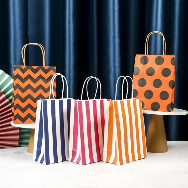 Colorful dot striped handbag Children's Day gift bag Thickened UV…