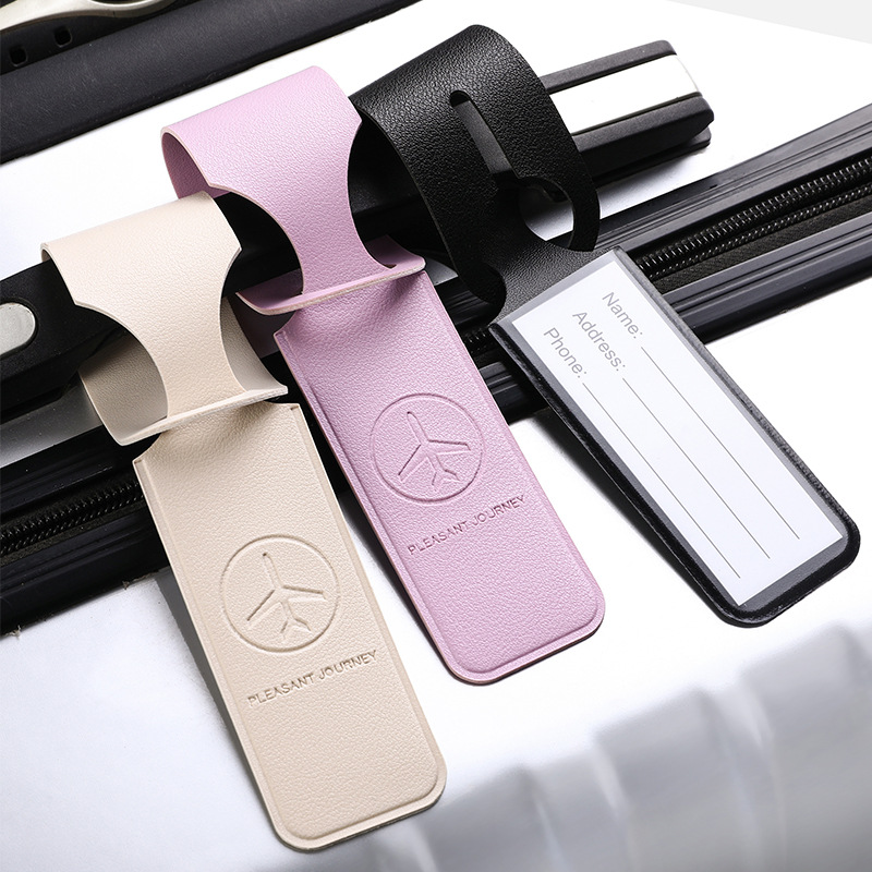 Custom luggage tag, cross-border travel accessory, cute plastic hanging label for suitcase, long strip luggage tag, anti-lost