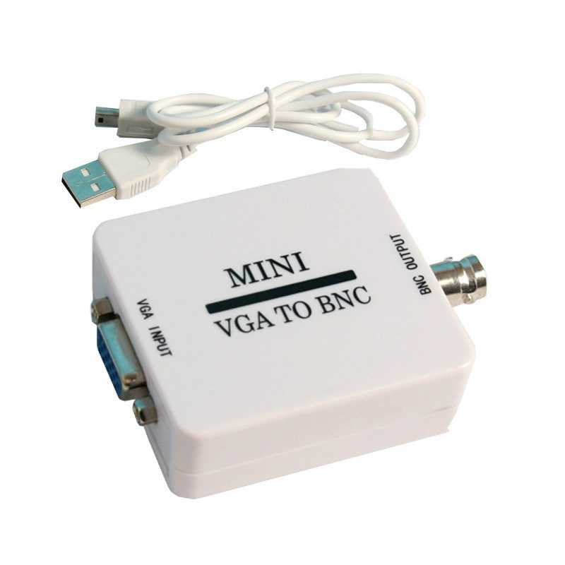 Конвертер VGA в BNC, маленький белый корпус, VGA на BNC, выход на монитор, предназначен для мониторинга