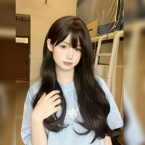 Starway wig female long hair long curly black brown daily summer sweet girl girl group lolita full headgear style