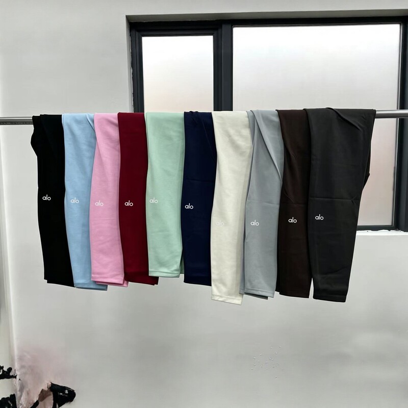 Alo Women's New Yoga Pants, High-Waisted Casual Long Pants, Quick-Dry Sports Sweatpants, Versatile Basic Style
