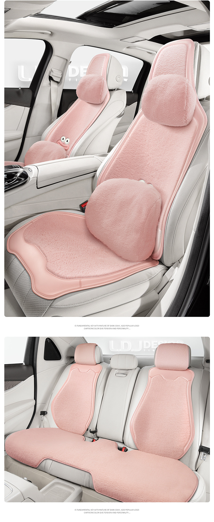 24 New Autumn and Winter Big-Mouthed Frog Lamb Velvet Split Universal Cartoon Five-Seater Plush Warm Car Seat Cushion