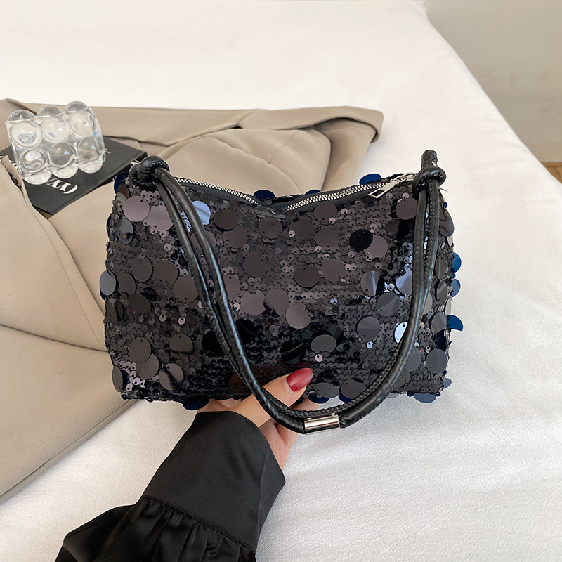 2025 nuevo diseño de nicho bolso de mujer de cadena portátil de un solo hombro tendencia lentejuelas personalidad bolso de mujer de moda bolso de mensajero