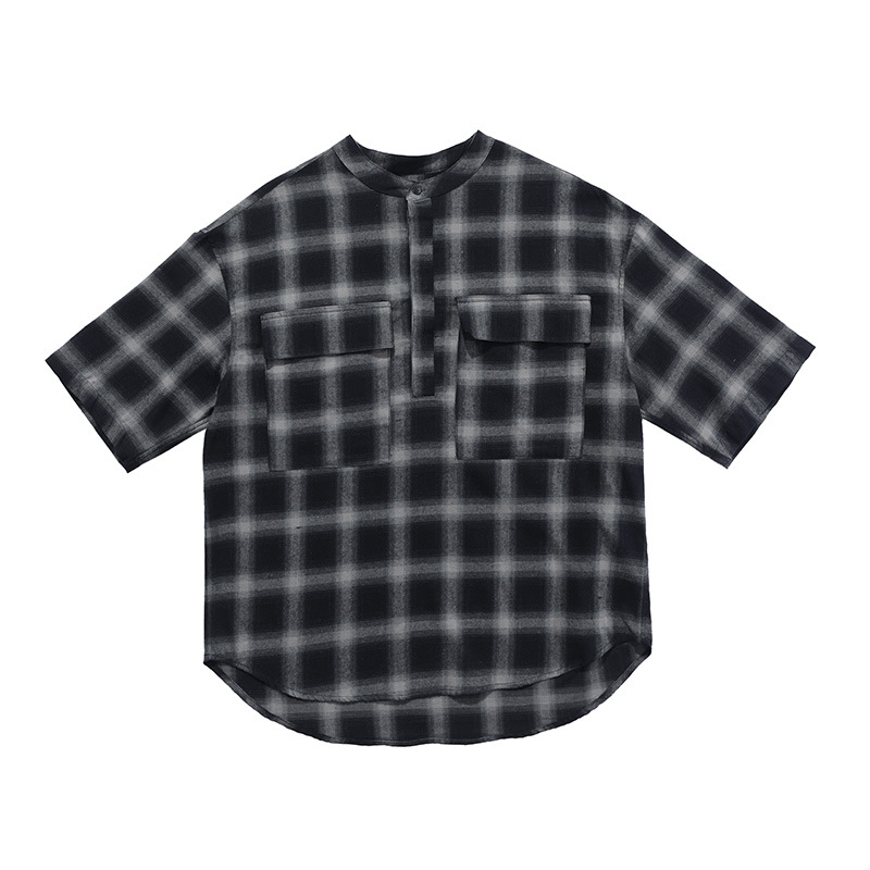 FOG main line plaid short-sleeved shirt black gray FOG main line plaid short-sleeved shirt