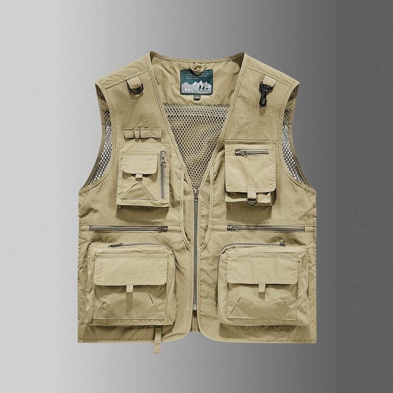 American-Style Functional Multi-Pocket Workwear Vest for Spring and Summer, Lightweight and Breathable Mesh Outdoor Fishing Photography Sleeveless Vest Wholesale American-Style Functional Multi-Pocket Workwear Vest for Spring and Summer, Lightweight and Breathable Mesh Outdoor Fishing Photography Sleeveless Vest Wholesale