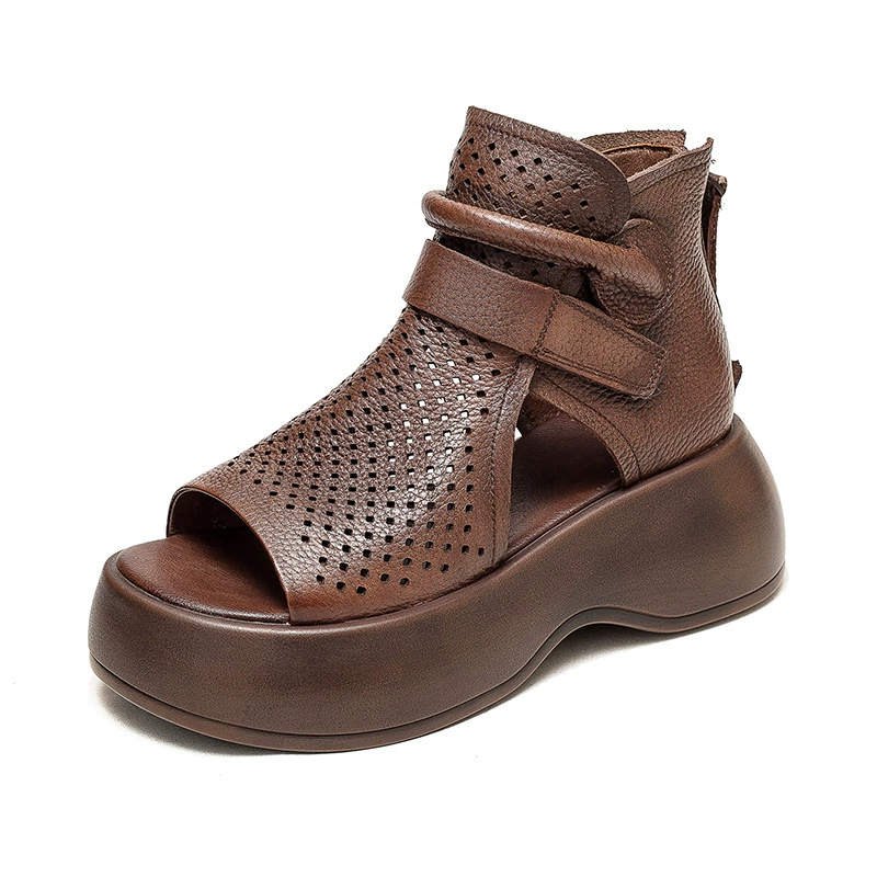 Summer breathable comfortable sandals platform with velcro