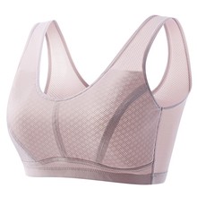 彰艳套头背心中老年文胸无钢圈透气大码妈妈内衣三明治夹棉款胸罩