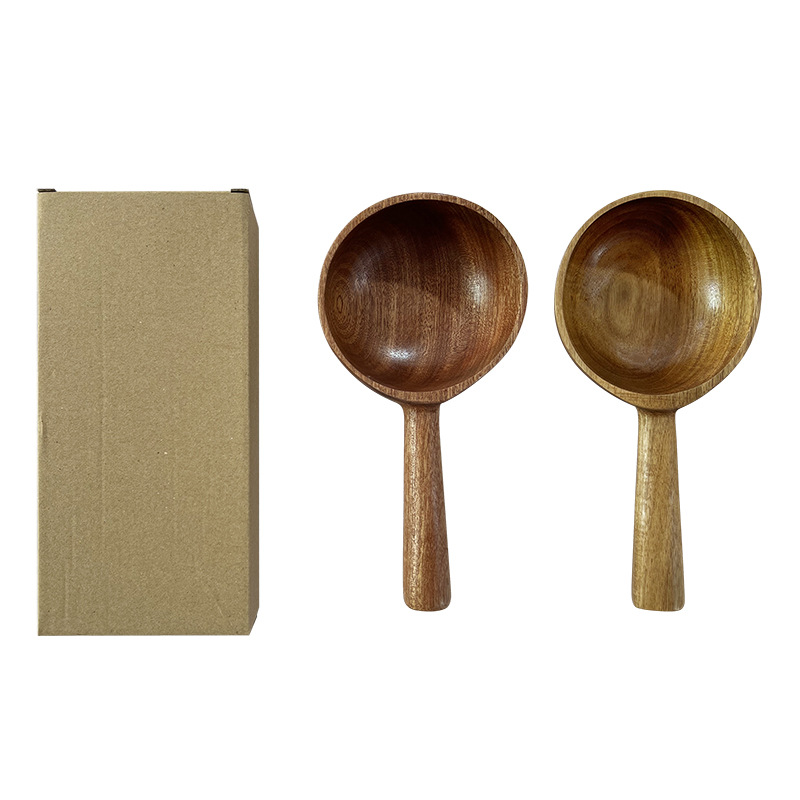 井柏然韓國吃播boki同款勺子餐具特大木勺網(wǎng)紅手拿接菜勺吃面湯勺