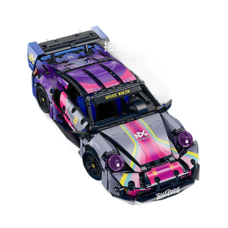 Compatible Le Cyberpunk alto colorido 911 coche deportivo estrella de carreras juguetes para niños bloque de automóviles al por mayor