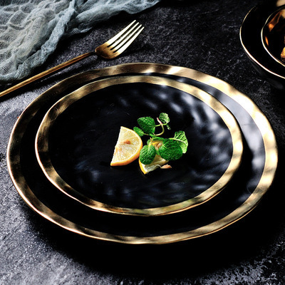European Style Phnom Penh Rice Bowl Steak Western Food Plate Household Dish Flat Plate Dish Nordic Tableware suit Combination Plate