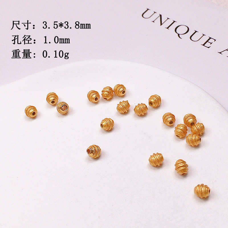 S925 silver gold-plated plate wrapped UFO beads spacer accessories string bracelet necklace string braided rope diy semi-formed