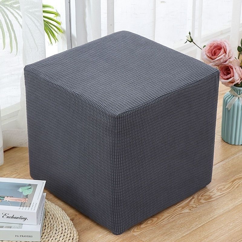 Tela elástica cuadrada de lana para cambiar zapatos taburete cubierta de silla cubierta de maíz cubierta cuadrada cubierta de taburete todo incluido tejido grueso cubierta de cubierta