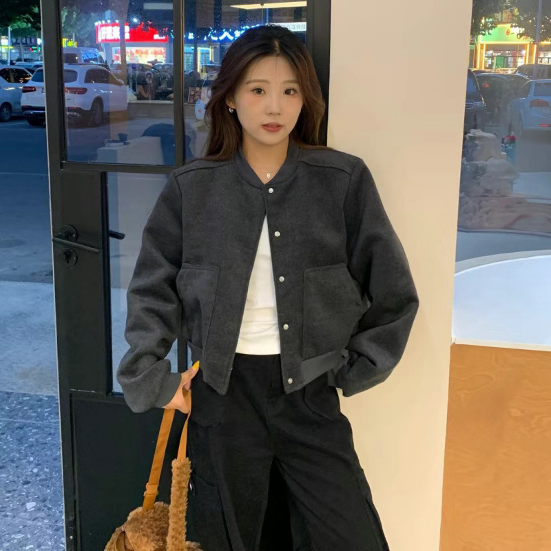 Autumn retro short baseball design jacket