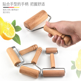 Double-headed wooden handle rolling pin household solid wood roller dumpling skin Beech rolling pin roller flour stick baking tool