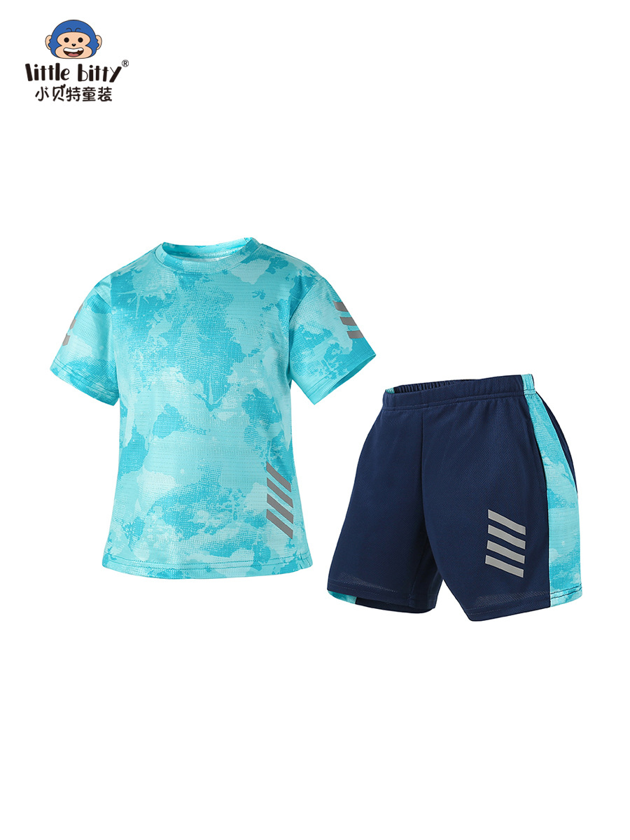 2025 Children's Summer New Short-sleeved Shorts suit Boys Casual Quick-drying Clothes Two-piece Children's Sportswear