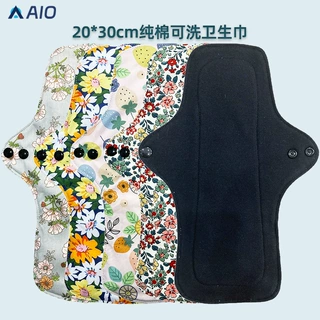 亚马逊新款黑色棉布L码可洗卫生巾防水防漏夜用姨妈巾垫厂家现货