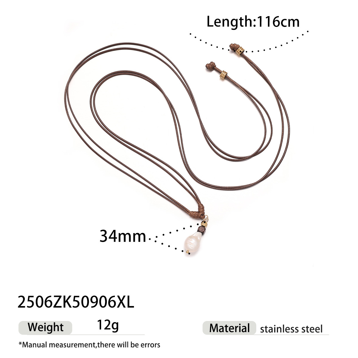 Collar de acero inoxidable TENA Europa y América de lujo ligero nicho largo collar de perlas de cuerda ligero lujo alto sentido de venta caliente transfronteriza