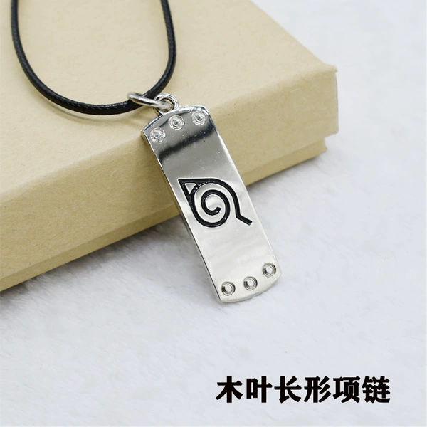 Wood leaf long -shaped necklace