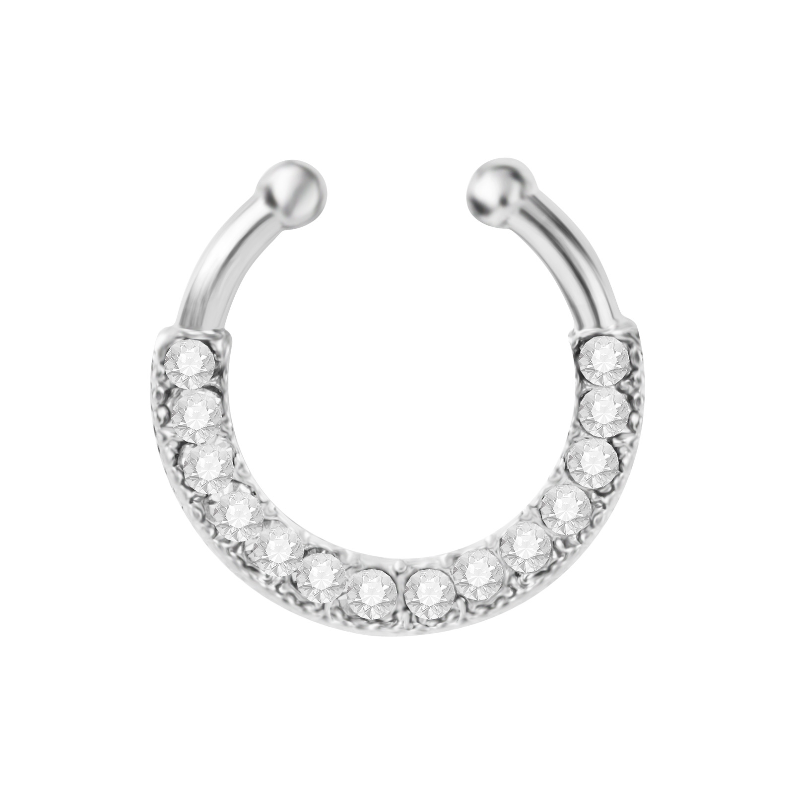 Næsepiercing i rustfrit stål geometrisk ring med diamant_voghion.com