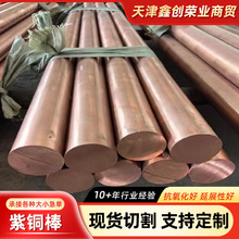 厂家批发T2紫铜棒设备用导电纯铜棒 耐腐切割实心大小直径红铜棒