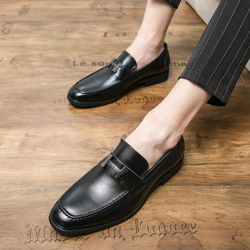 2025 Spring Slip-On Fashion Trend Leather Shoes for Youth, Versatile British Style Casual Leather Shoes Trendy Shoes