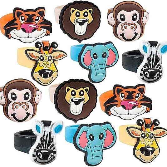 New Forest Animal Ring Cute Cartoon Jungle Ring Children's Ring PVC Soft Glue Party Jewelry Gift
