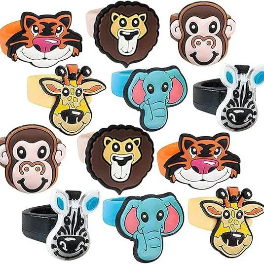 New Forest Animal Ring Cute Cartoon Jungle Ring Children's Ring PVC Soft Glue Party Jewelry Gift