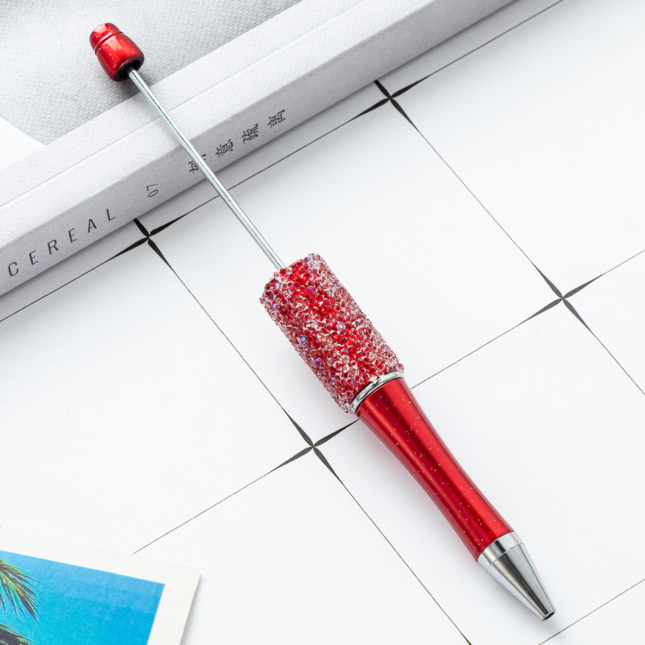 DIY bolígrafo de cuentas de azúcar creativo pegado a mano lleno de diamantes de plástico bolígrafo de regalo al por mayor