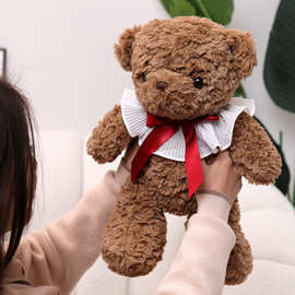 新款莫妮卡小熊公仔丝带泰迪熊毛绒玩具儿童陪伴玩偶婚庆娃娃批发