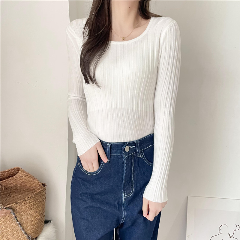 solid color square neck sweater nihaostyles clothing wholesale NSFYF85678