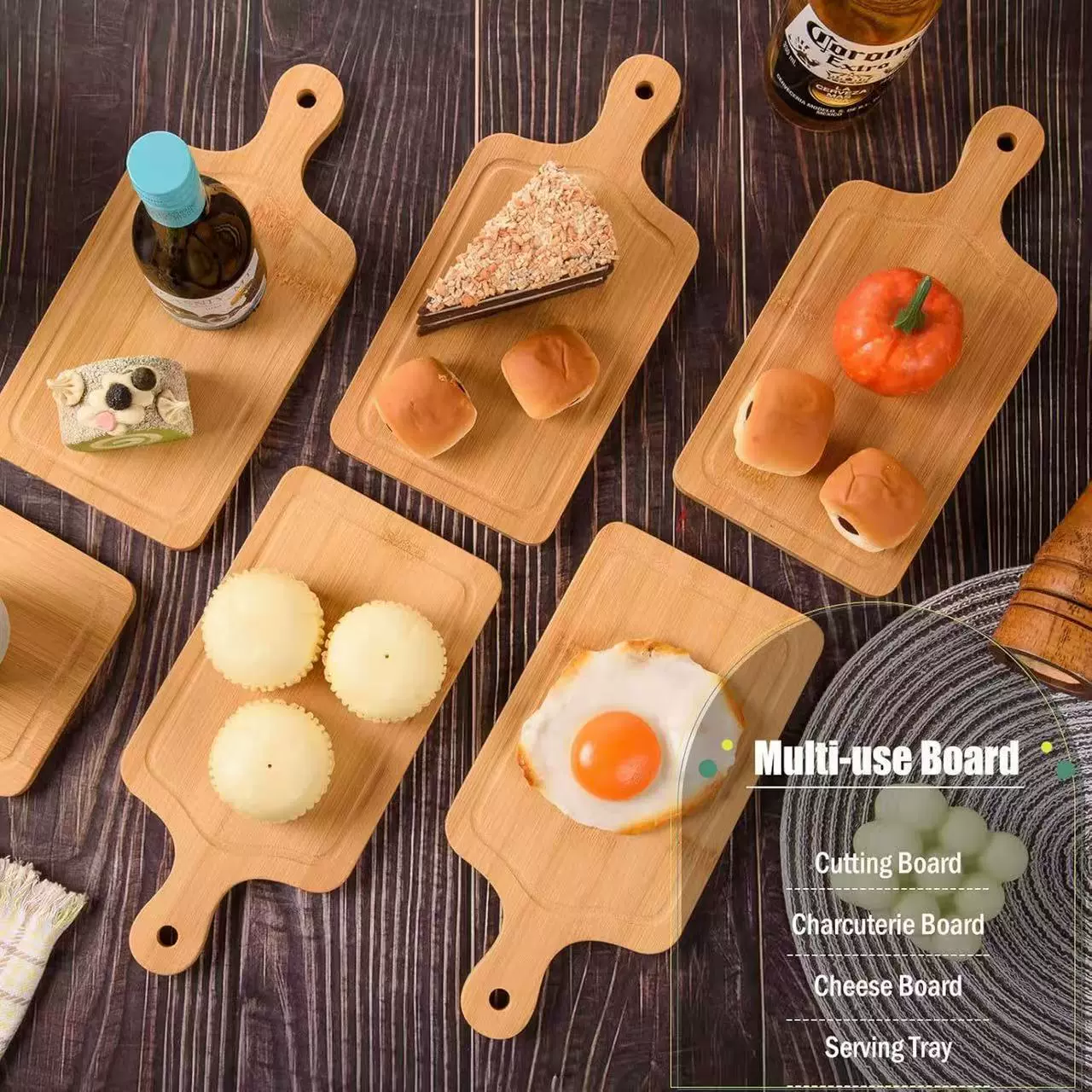 跨境木制托盘长方形披萨盘牛排分餐盘家用北欧托盘面包蛋糕烘焙盘