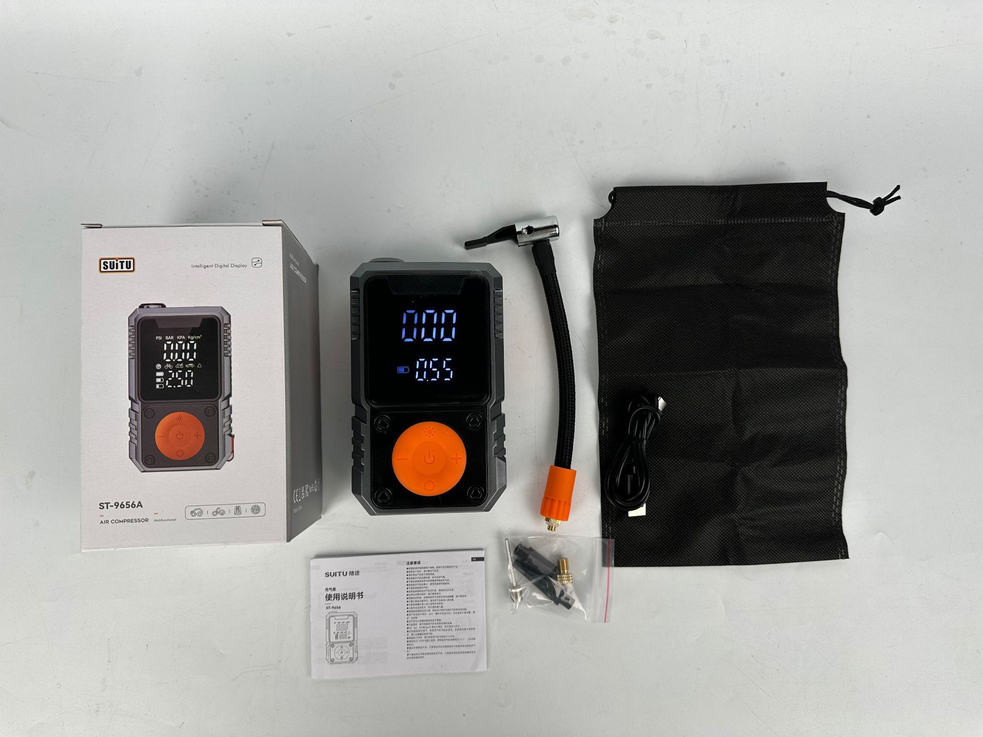 Car Air Pump, Smart Digital Display, Wireless Tire Pump, Car Battery Loss Emergency Starting All-In-One Machine